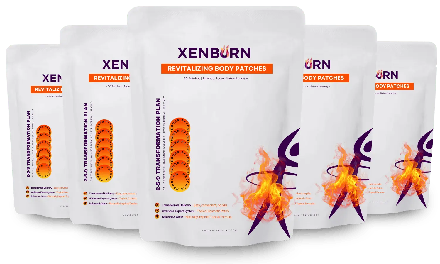 Five XenBurn pouches